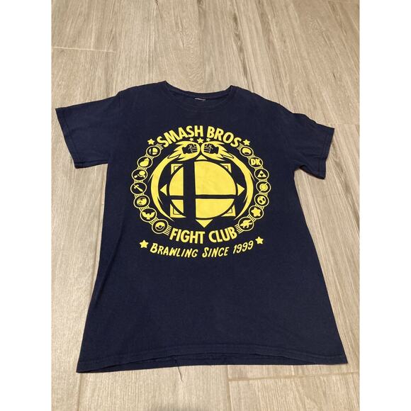 Shirt Smash Bros Fight Club Brawling Since 1999 Navy Blue - Picture 1 of 4